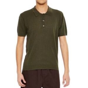 Pointelle Knit Polo Shirt